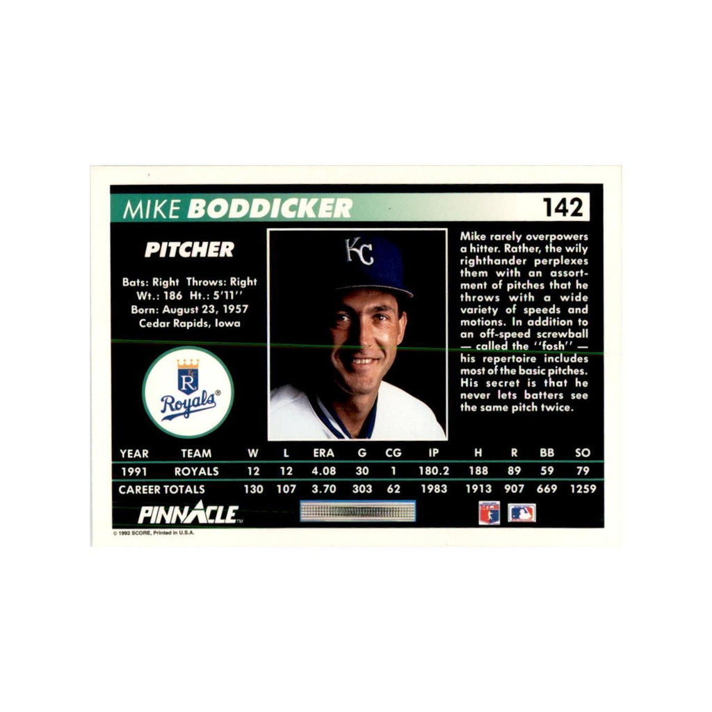 1992 Pinnacle Mike Boddicker Baseball Cards #142