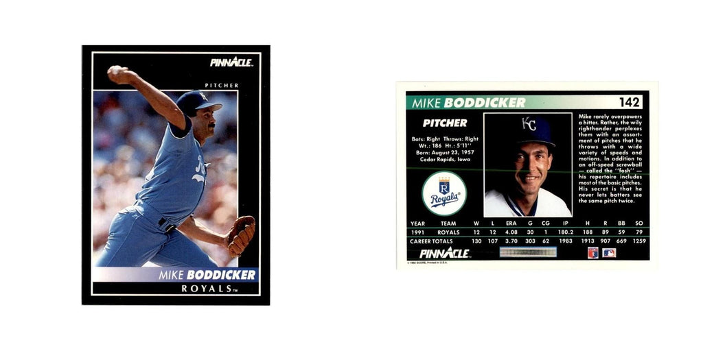 1992 Pinnacle Mike Boddicker Baseball Cards #142