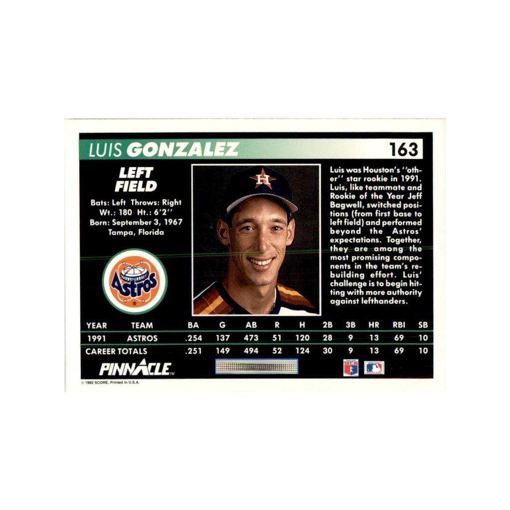 1992 Pinnacle Luis Gonzalez Baseball Cards #163