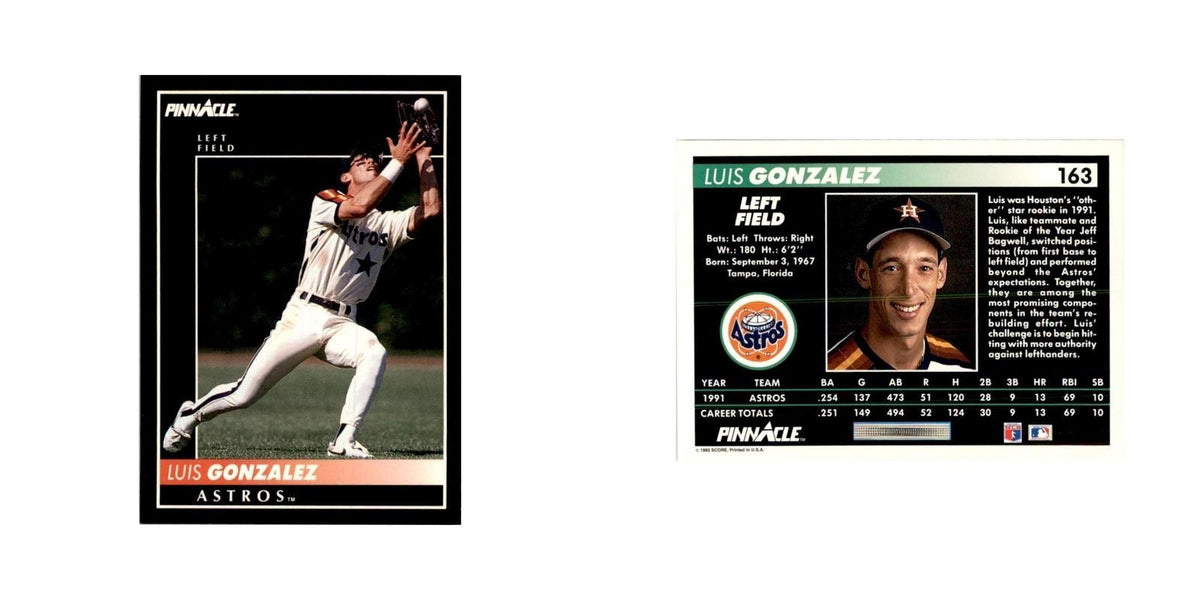 1992 Pinnacle Luis Gonzalez Baseball Cards #163