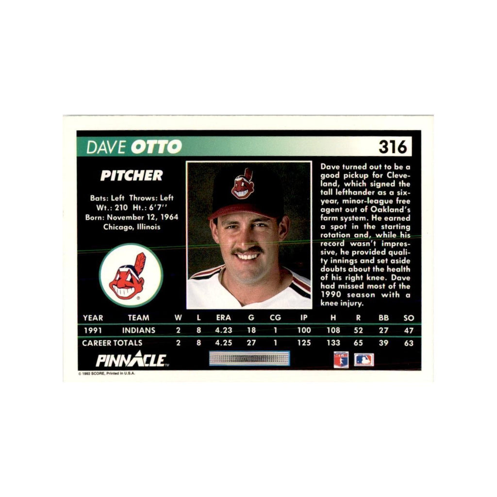 1992 Pinnacle Dave Otto Baseball Cards #316