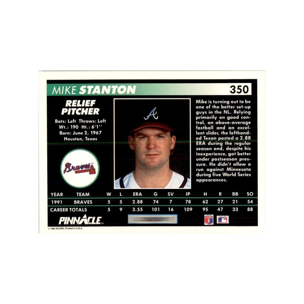 1992 Pinnacle Mike Stanton Baseball Cards #350