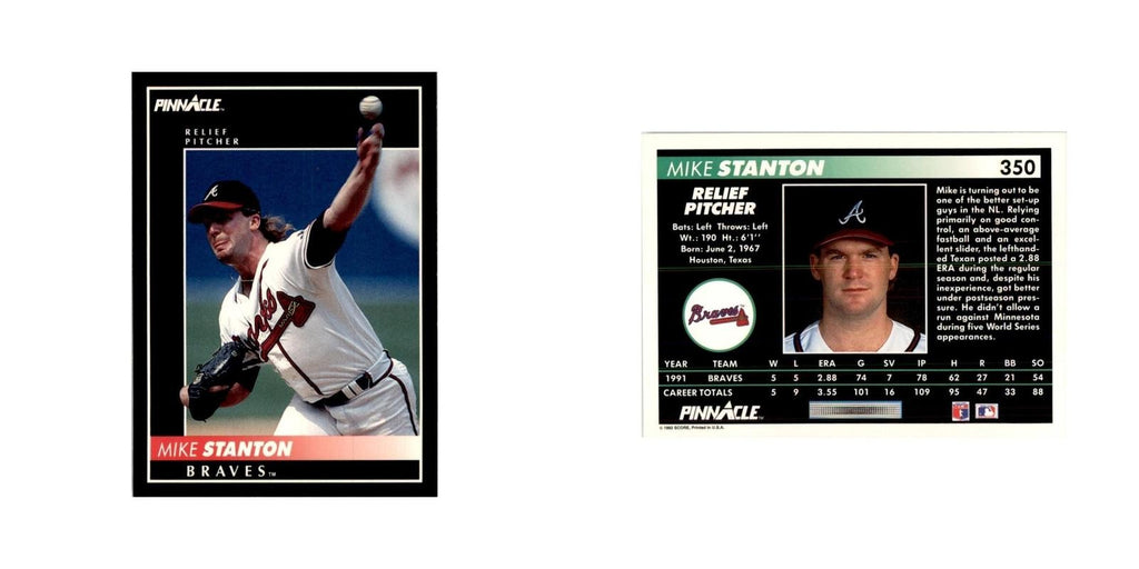 1992 Pinnacle Mike Stanton Baseball Cards #350