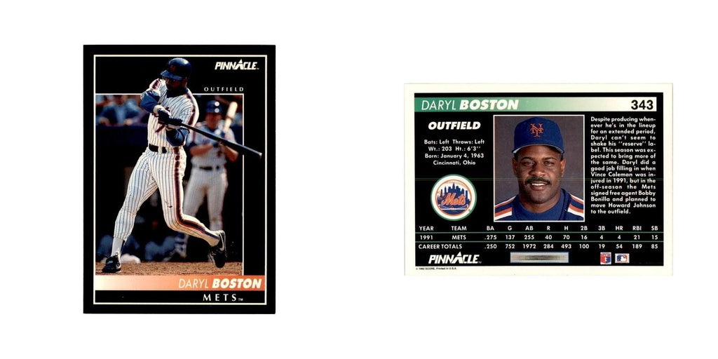 1992 Pinnacle Daryl Boston Baseball Cards #343