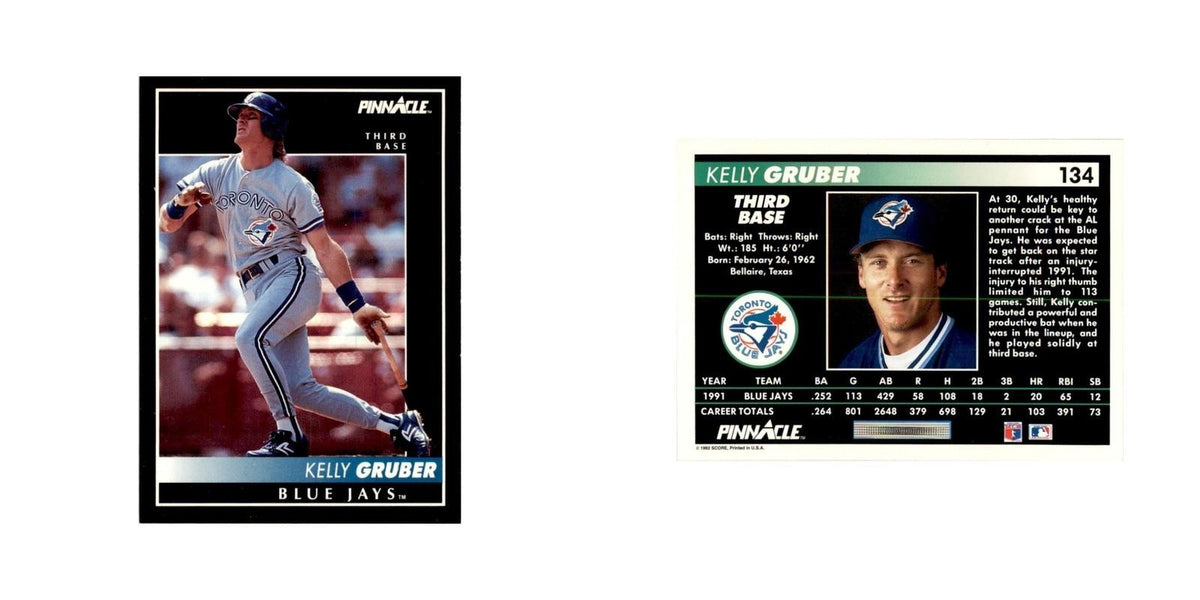 1992 Pinnacle Kelly Gruber Baseball Cards #134