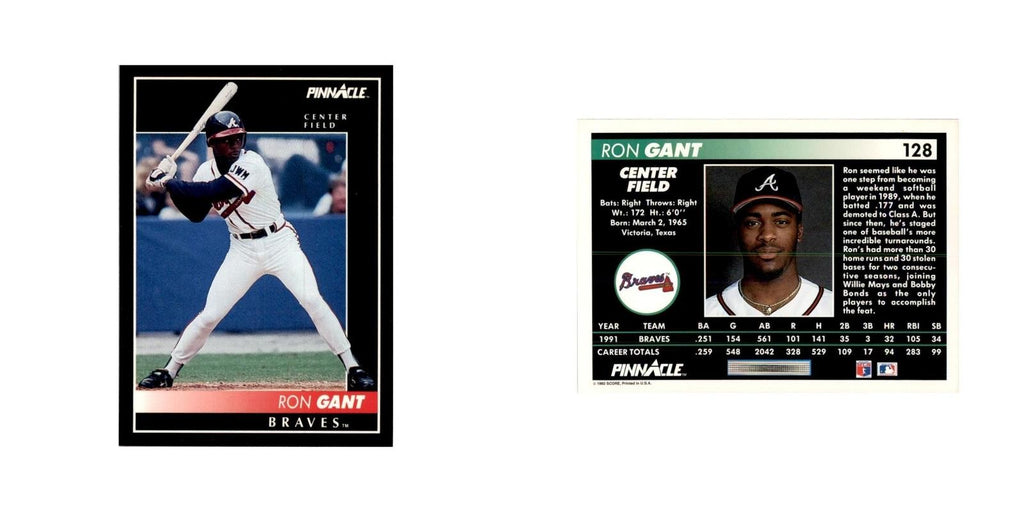 1992 Pinnacle Ron Gant Baseball Cards #128