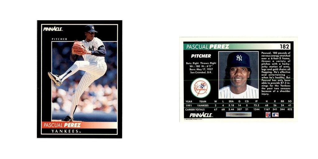 1992 Pinnacle Pascual Perez Baseball Cards #182
