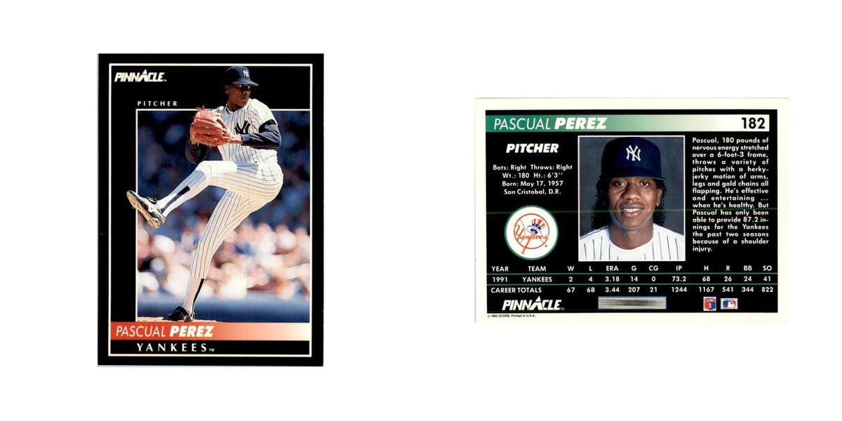 1992 Pinnacle Pascual Perez Baseball Cards #182