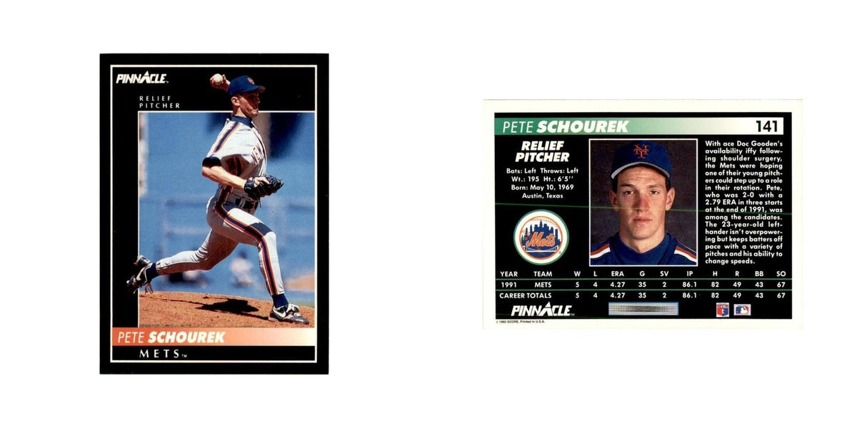 1992 Pinnacle Pete Schourek Baseball Cards #141