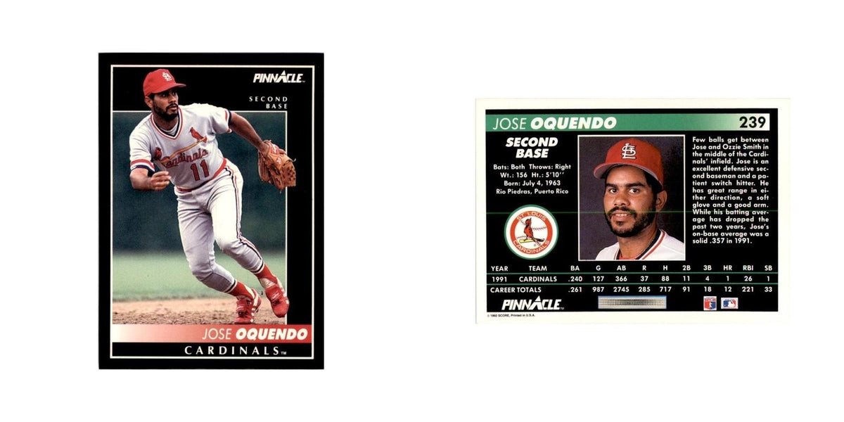 1992 Pinnacle Jose Oquendo Baseball Cards #239
