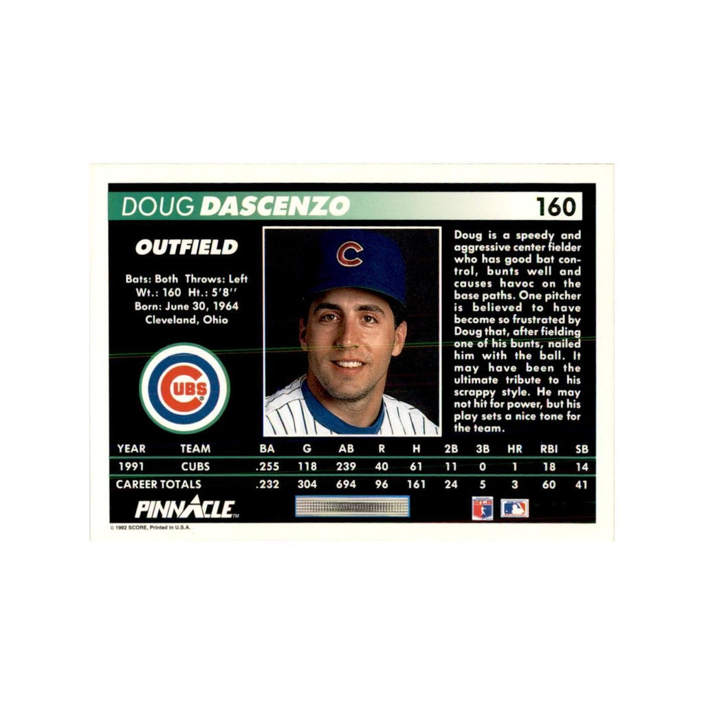 1992 Pinnacle Doug Dascenzo Baseball Cards #160