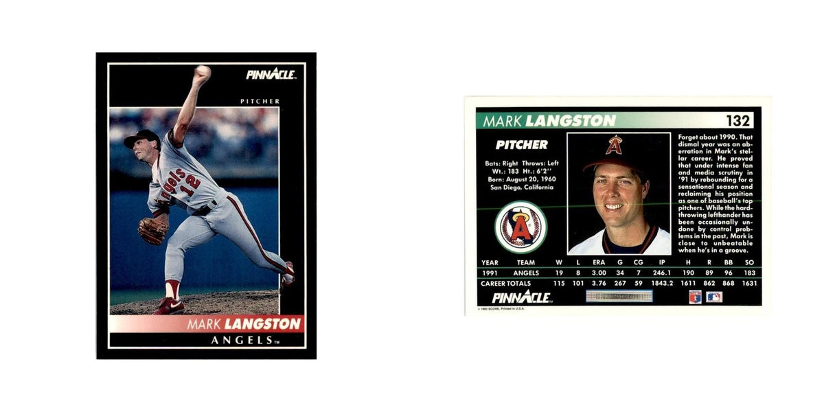 1992 Pinnacle Mark Langston Baseball Cards #132