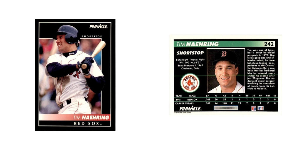 1992 Pinnacle Tim Naehring Baseball Cards #242