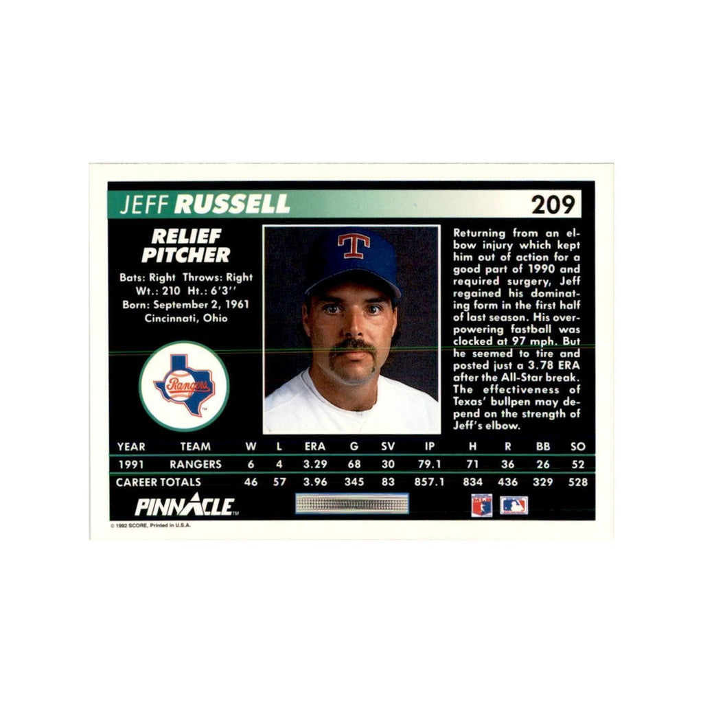 1992 Pinnacle Jeff Russell Baseball Cards #209