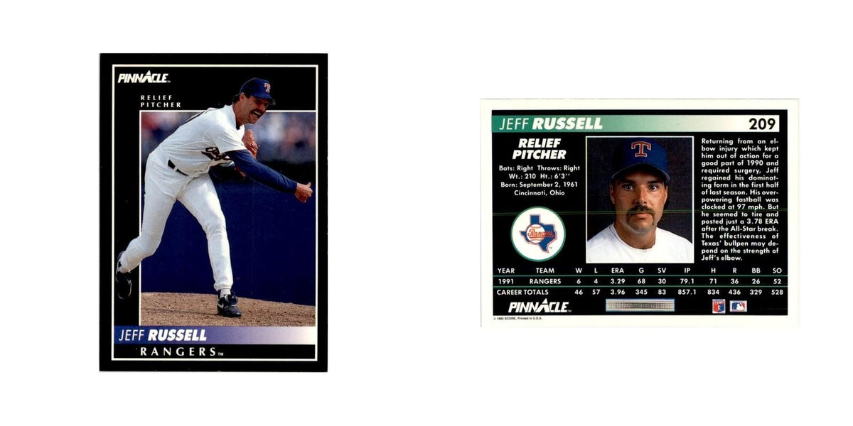1992 Pinnacle Jeff Russell Baseball Cards #209