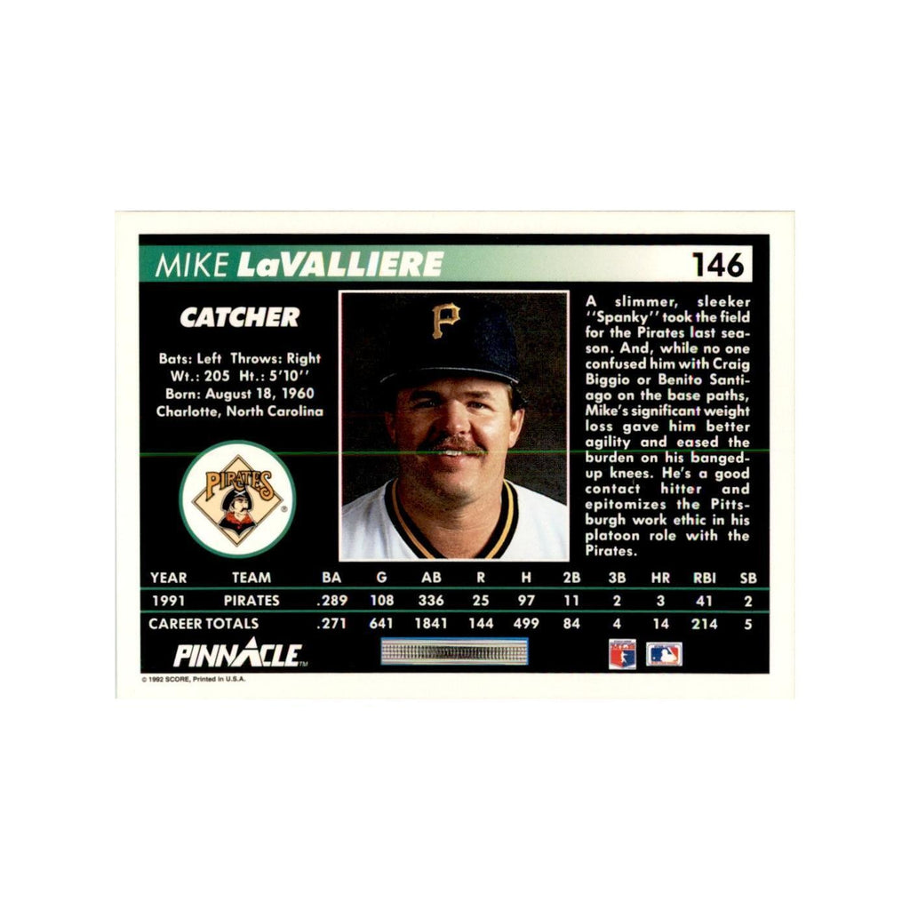 1992 Pinnacle Mike LaValliere Baseball Cards #146