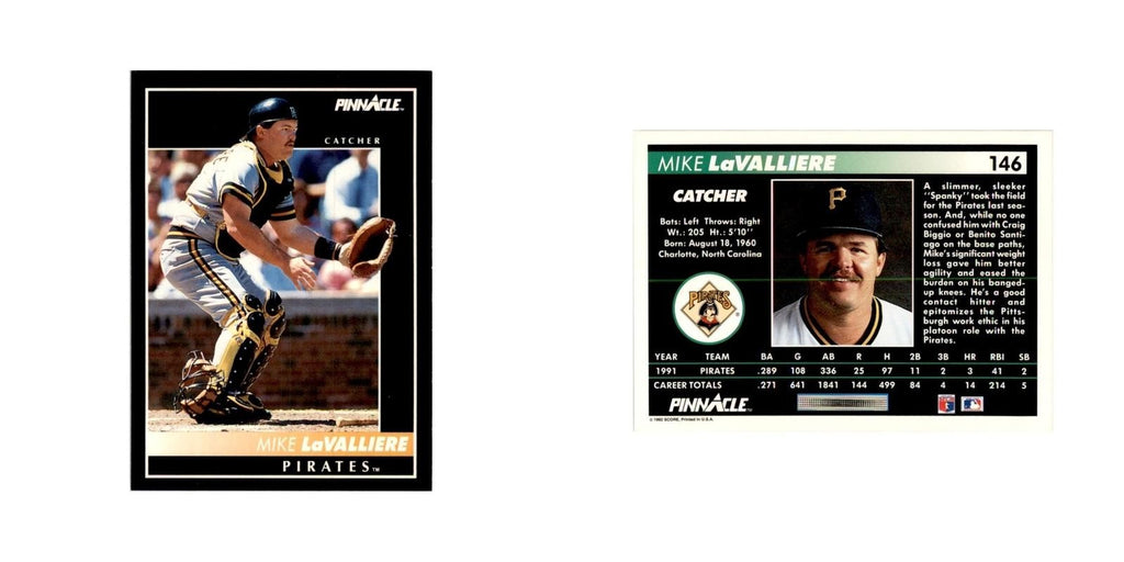 1992 Pinnacle Mike LaValliere Baseball Cards #146