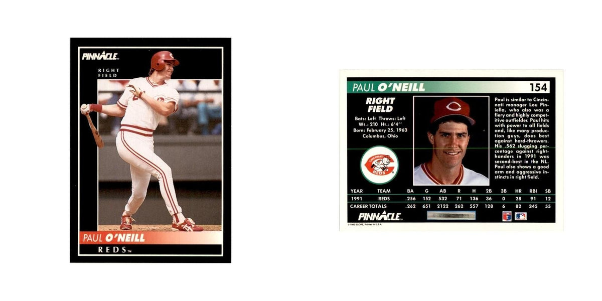 1992 Pinnacle Paul O'Neill Baseball Cards #154