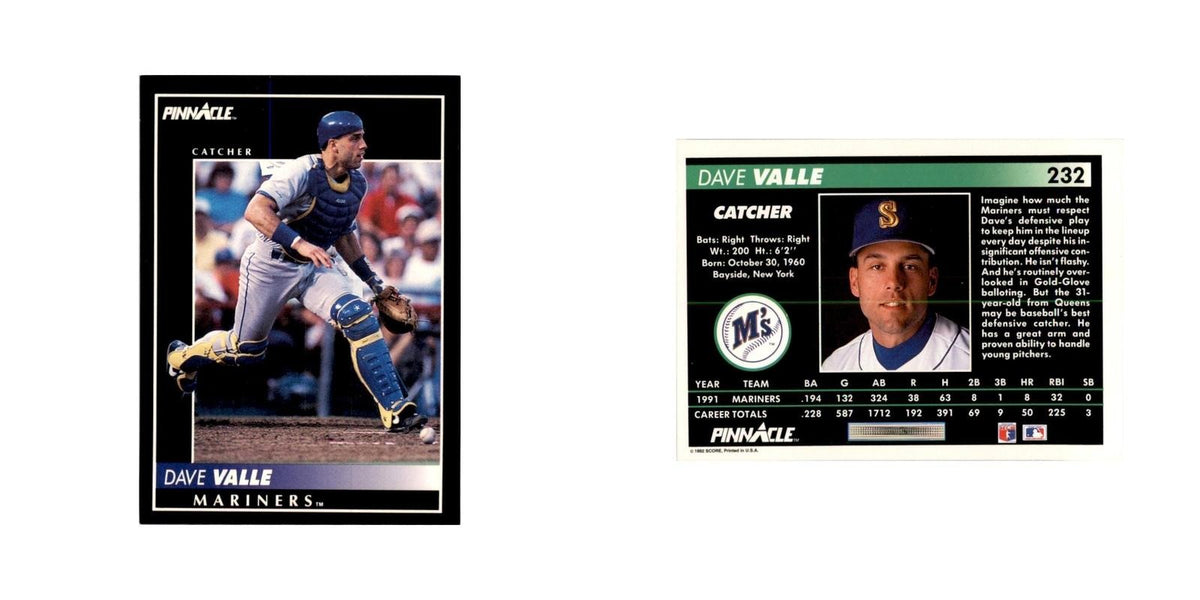 1992 Pinnacle Dave Valle Baseball Cards #232