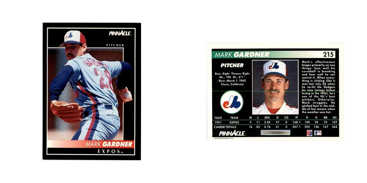 1992 Pinnacle Mark Gardner Baseball Cards #215
