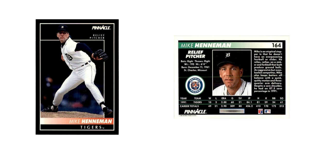 1992 Pinnacle Mike Henneman Baseball Cards #164