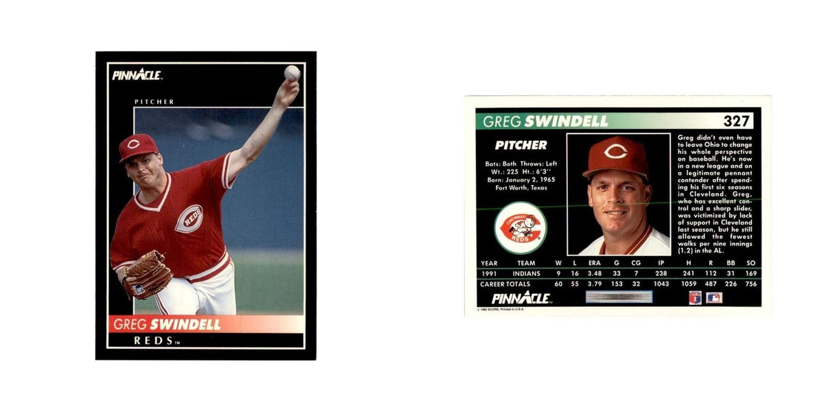 1992 Pinnacle Greg Swindell Baseball Cards #327