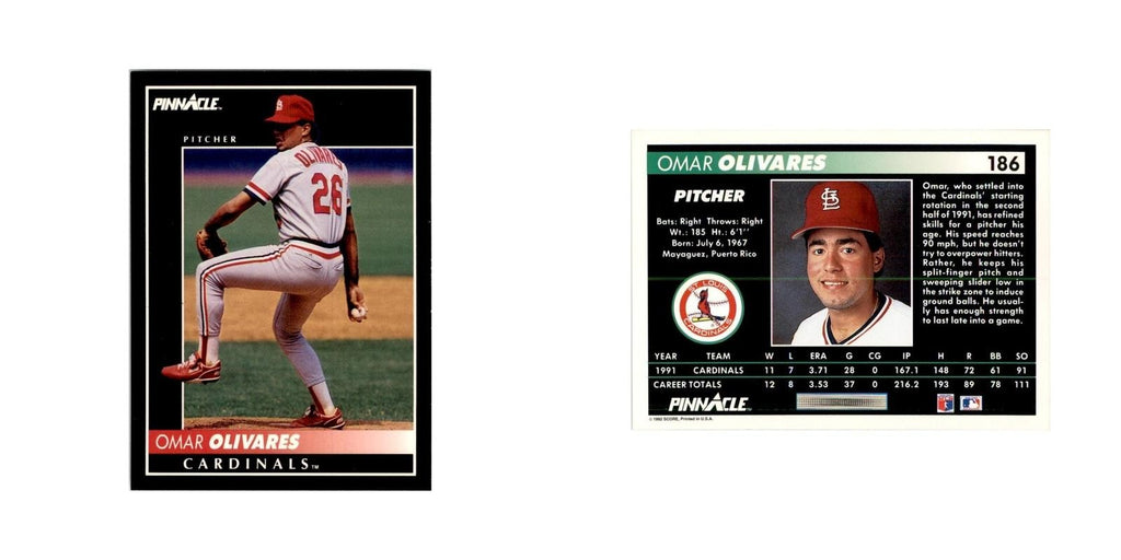 1992 Pinnacle Omar Olivares Baseball Cards #186