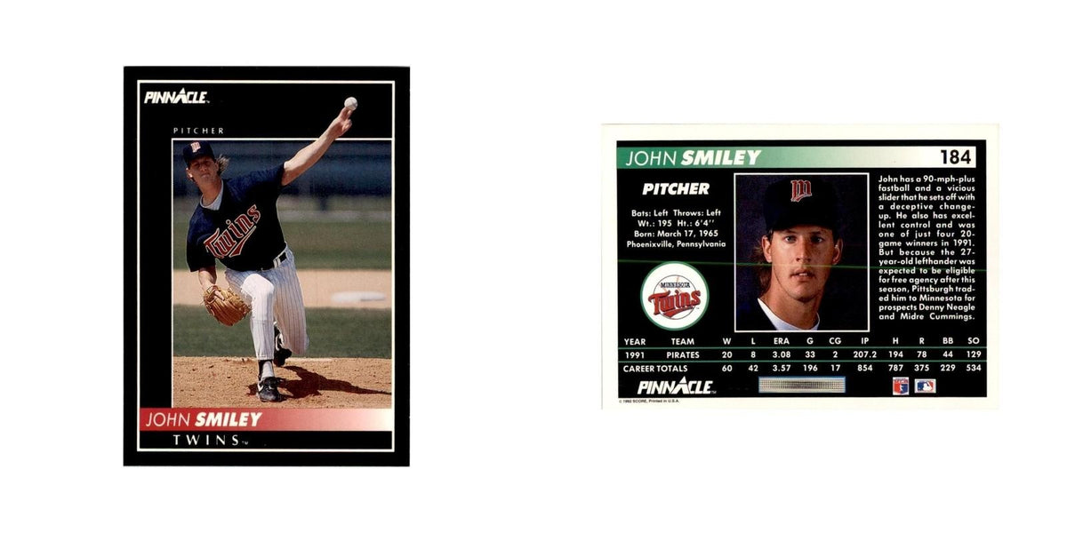 1992 Pinnacle John Smiley Baseball Cards #184
