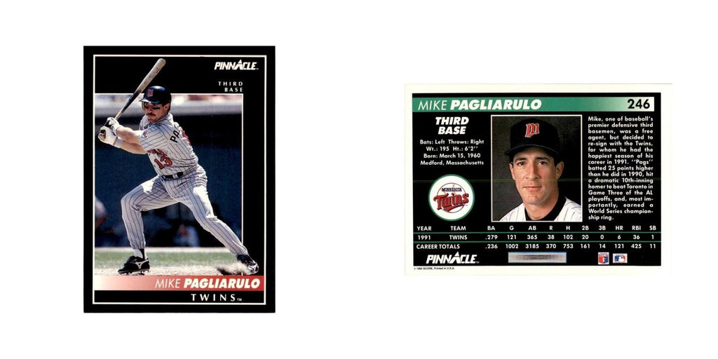 1992 Pinnacle Mike Pagliarulo Baseball Cards #246