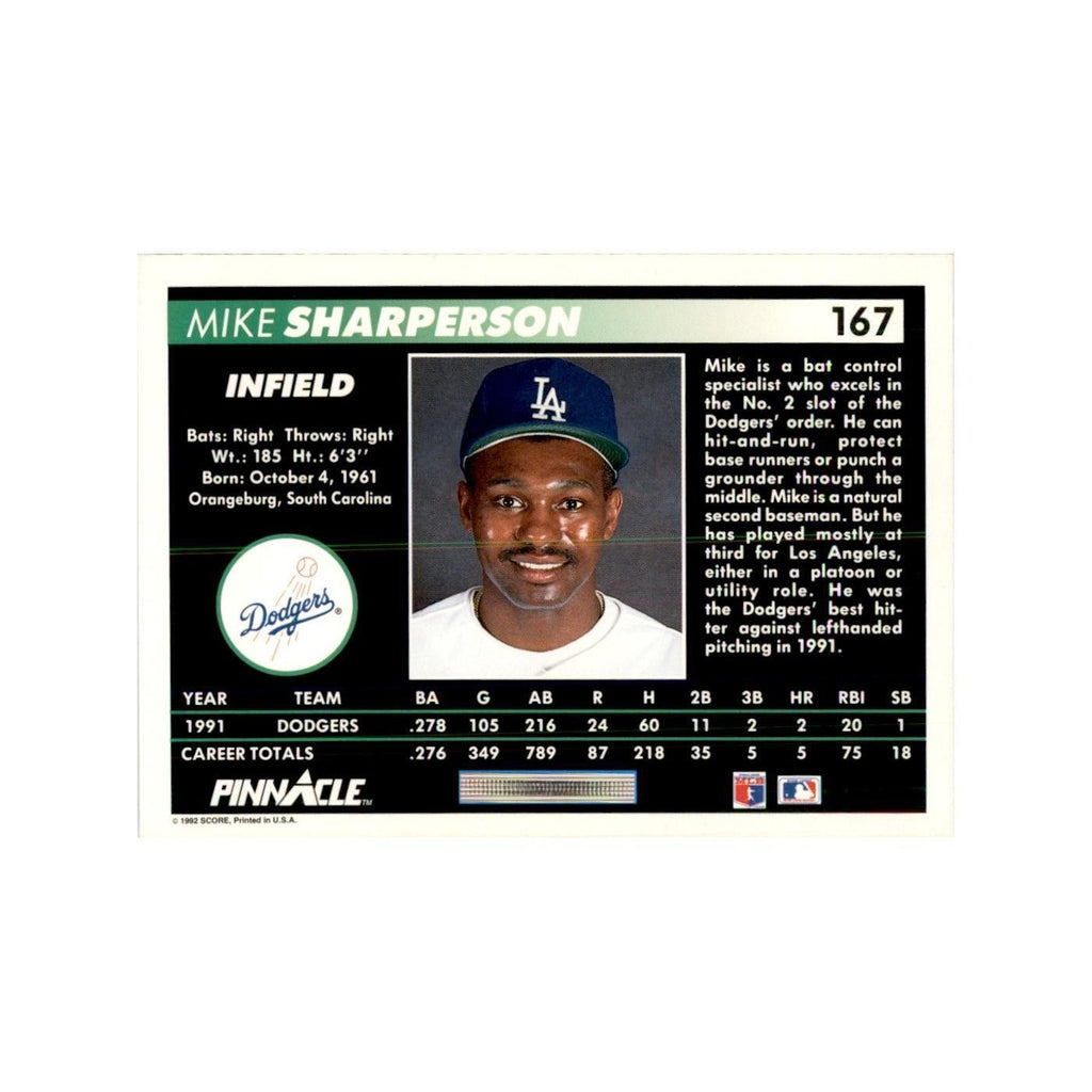 1992 Pinnacle Mike Sharperson Baseball Cards #167