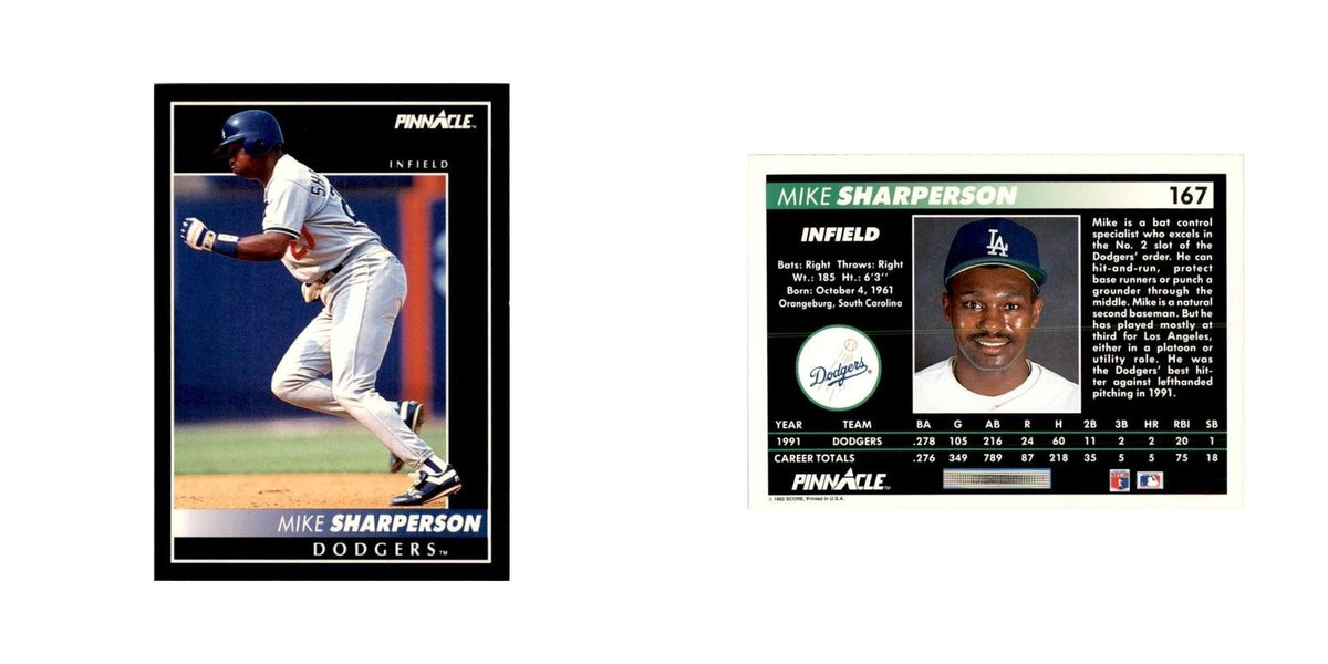 1992 Pinnacle Mike Sharperson Baseball Cards #167