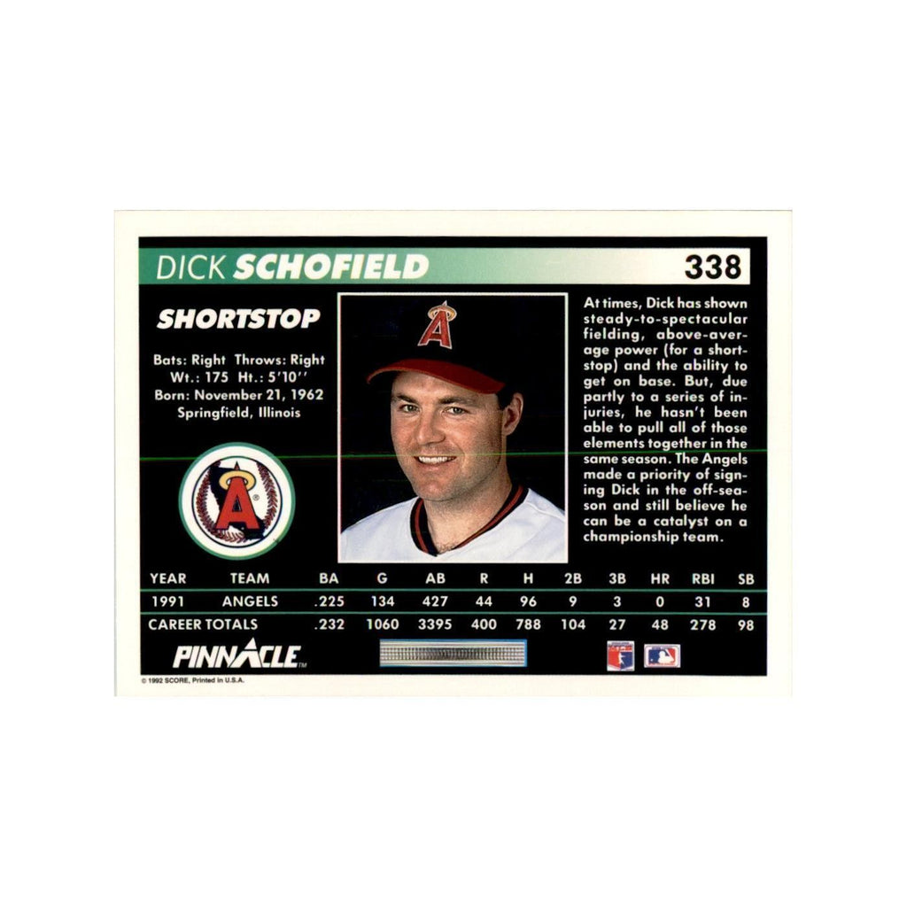 1992 Pinnacle Dick Schofield Baseball Cards #338
