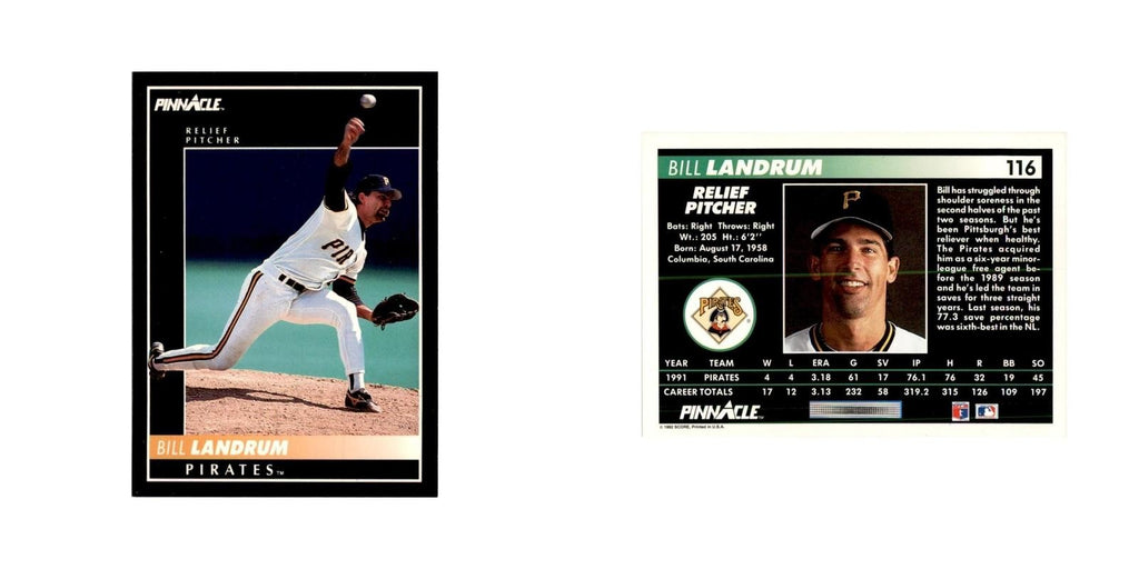 1992 Pinnacle Bill Landrum Baseball Cards #116