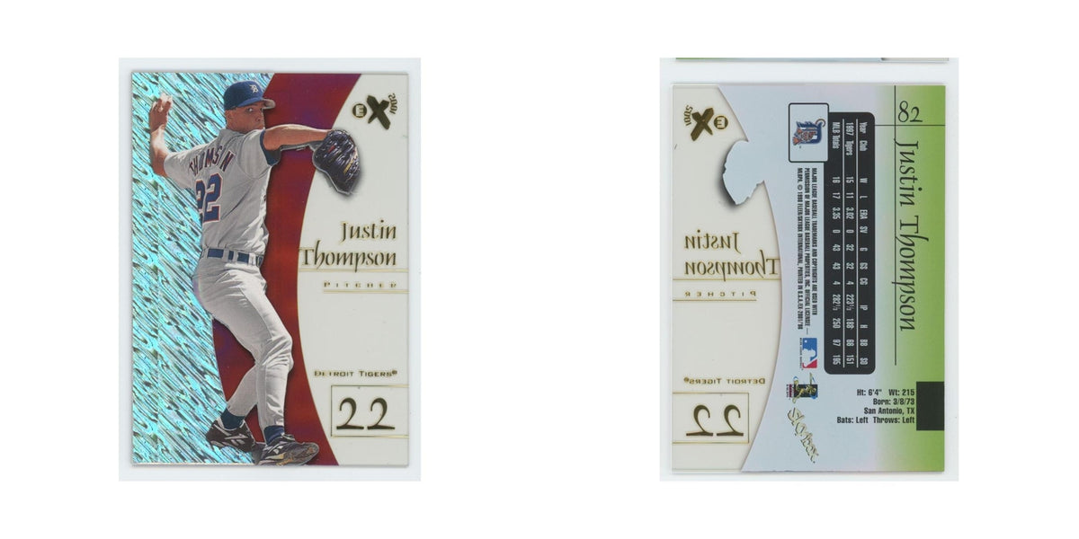 Justin Thompson 1998 SkyBox E-X2001 Acetate #82 Detroit Tigers Baseball Card NM