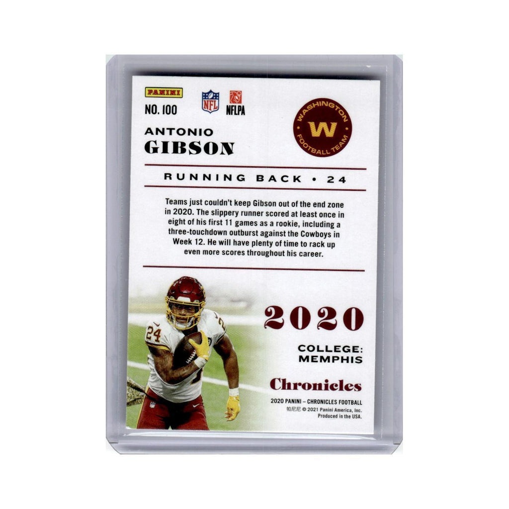 Antonio Gibson Rookie 2020 Panini Chronicles #100 Washington Football Card NM