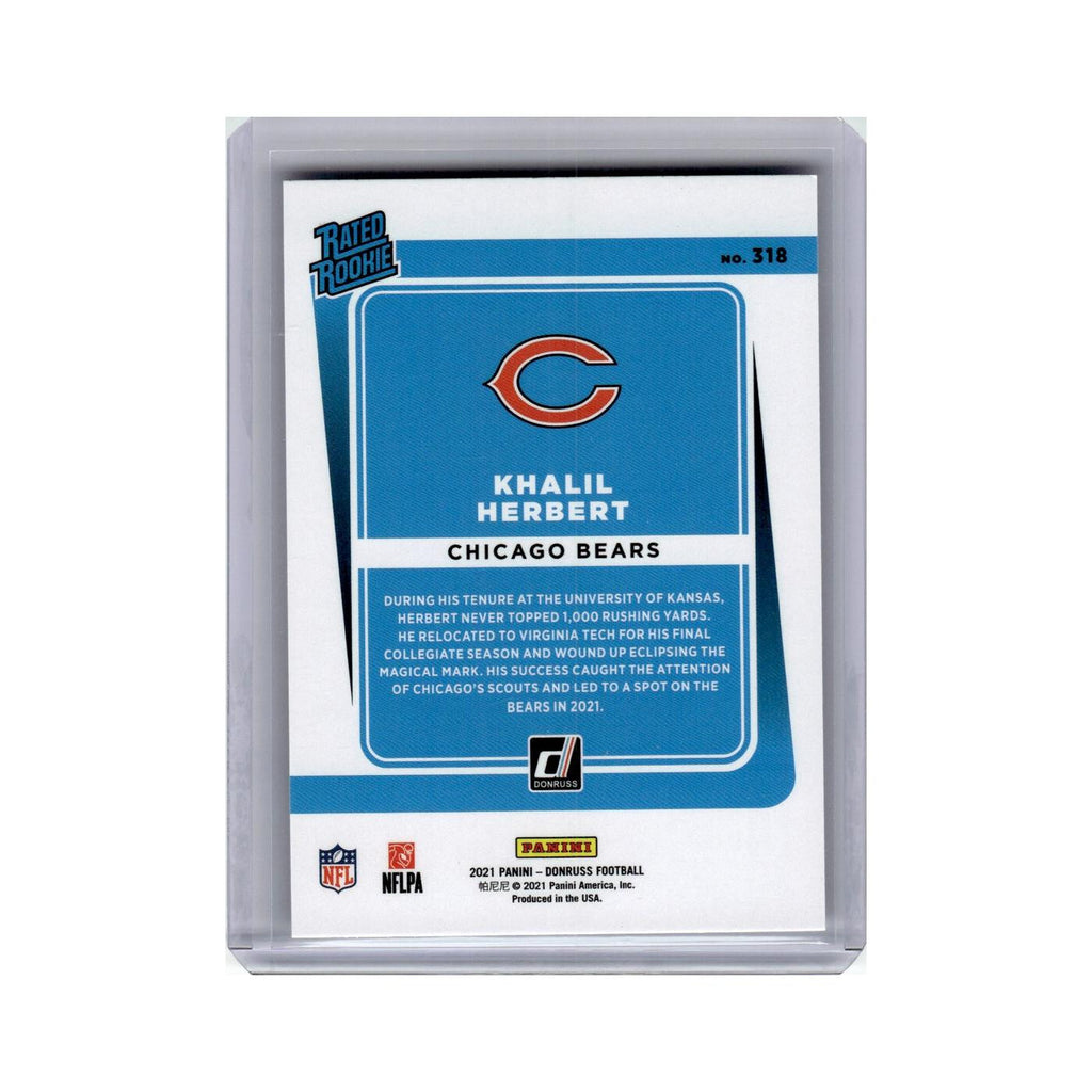Khalil Herbert 2021 Donruss Rated Rookies #318 Chicago Bears Football Card NM