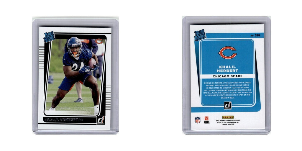 Khalil Herbert 2021 Donruss Rated Rookies #318 Chicago Bears Football Card NM