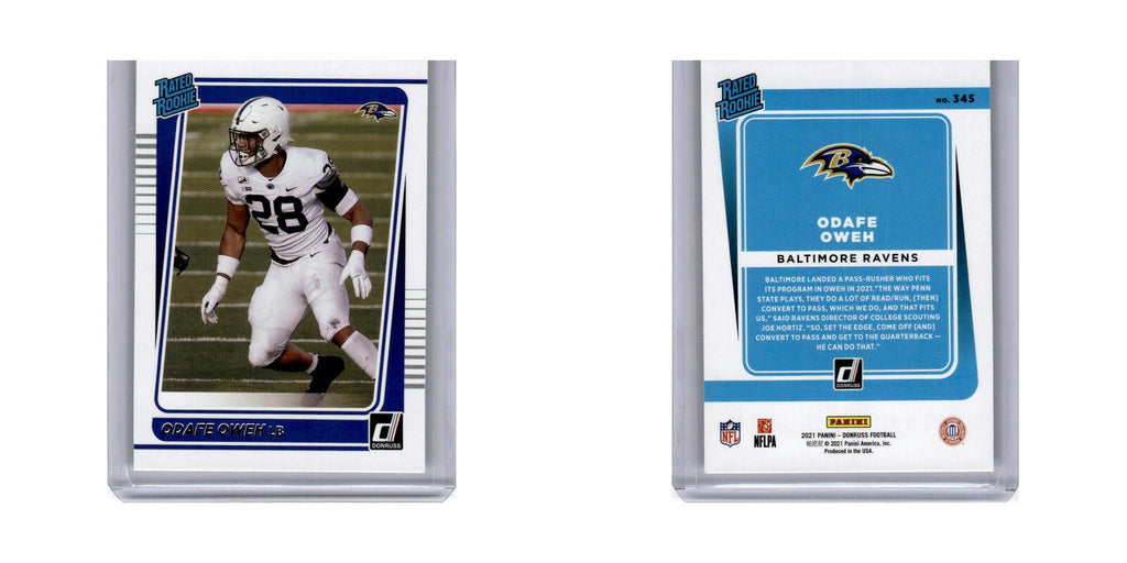 Odafe Oweh 2021 Donruss Rated Rookies #345 Baltimore Ravens Football Card NM