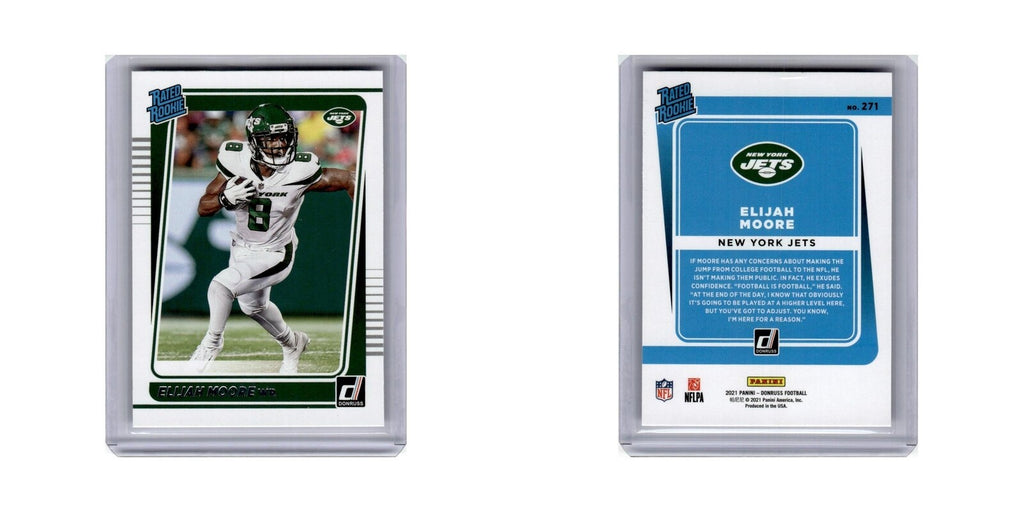 Elijah Moore 2021 Donruss Rated Rookies #271 New York Jets Football Card NM