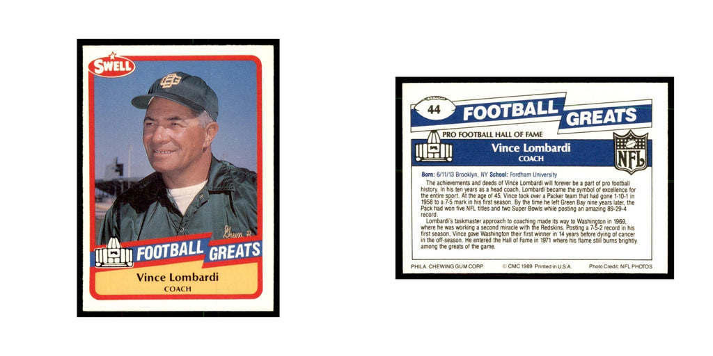 1989 CMC Swell Vince Lombardi Football Cards #44