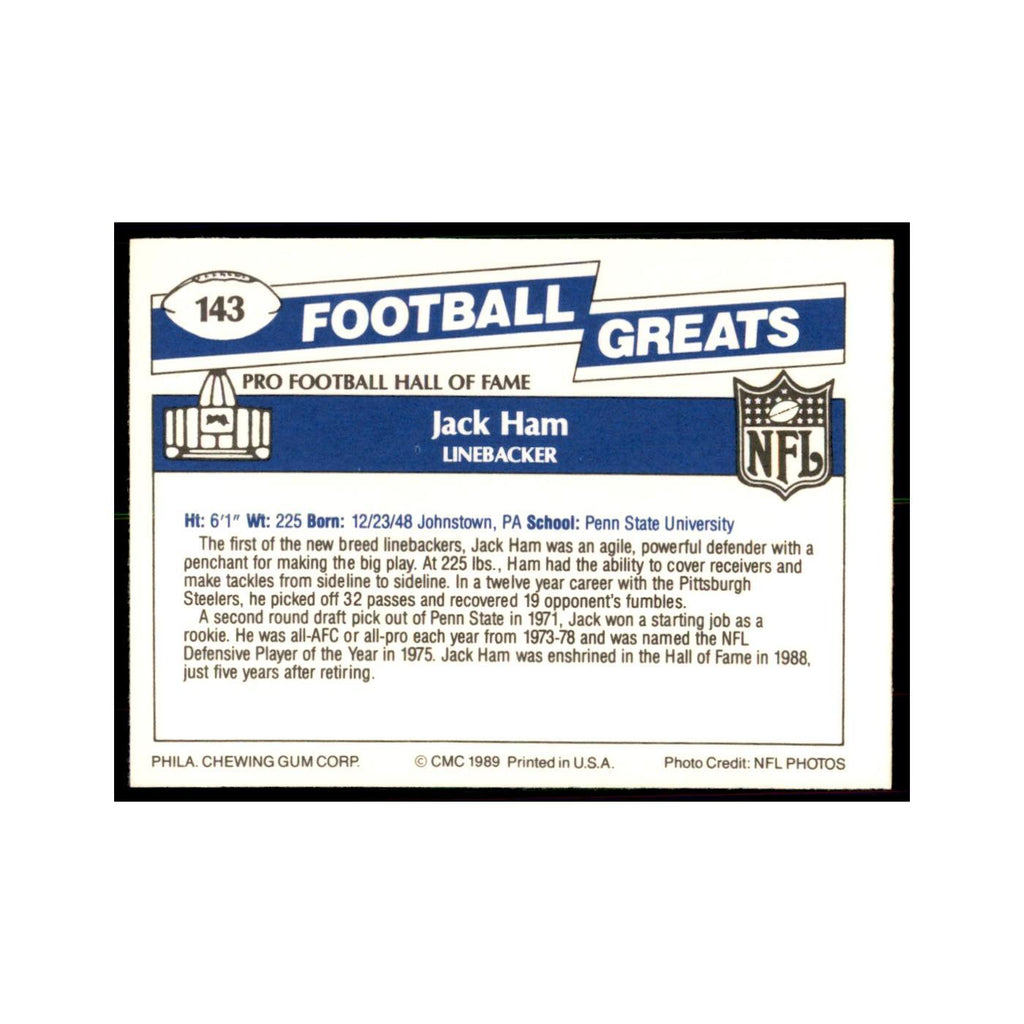 1989 CMC Swell Jack Ham Football Cards #143