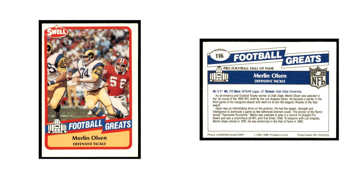 1989 CMC Swell Merlin Olsen Football Cards #116