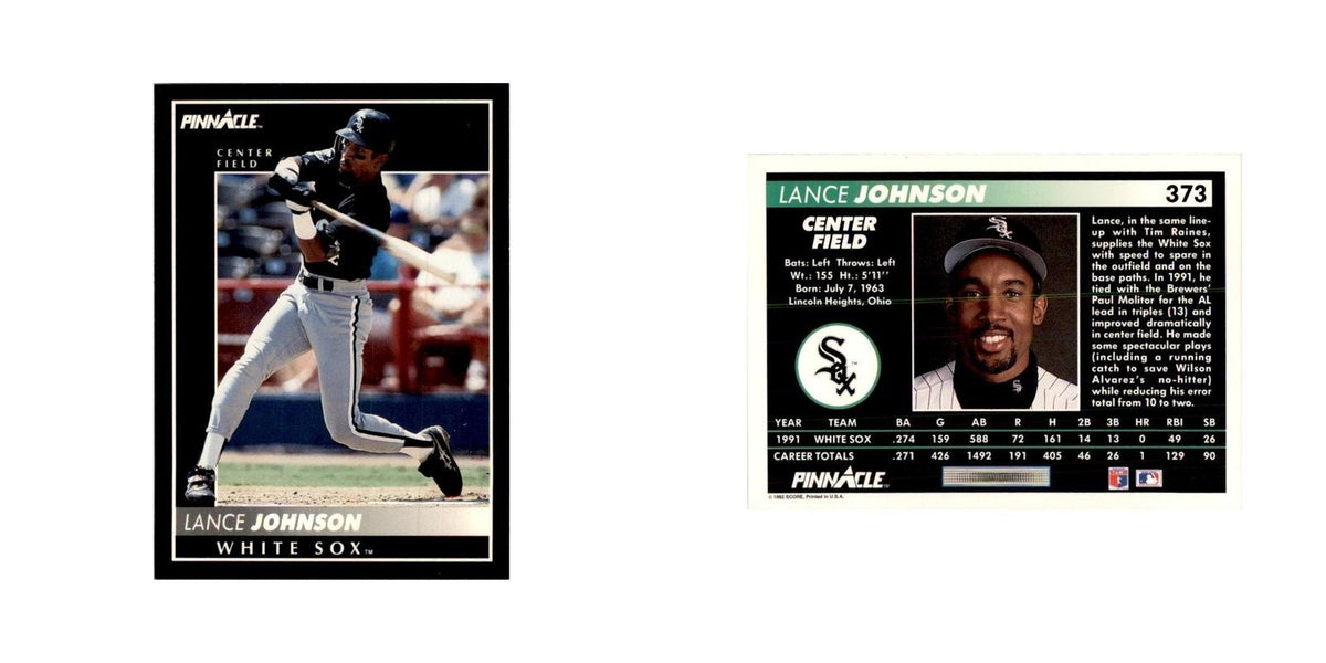 1992 Pinnacle Lance Johnson Baseball Cards #373