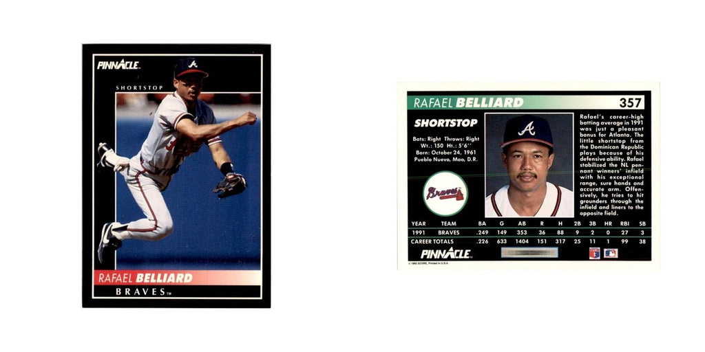 1992 Pinnacle Rafael Belliard Baseball Cards #357