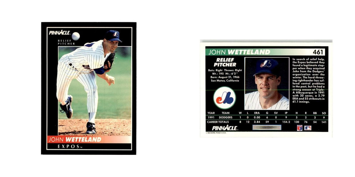 1992 Pinnacle John Wetteland Baseball Cards #461