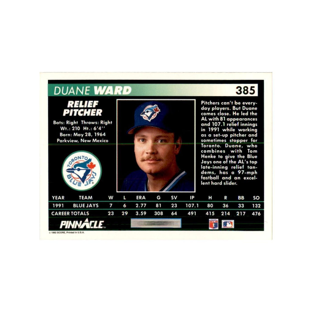 1992 Pinnacle Duane Ward Baseball Cards #385