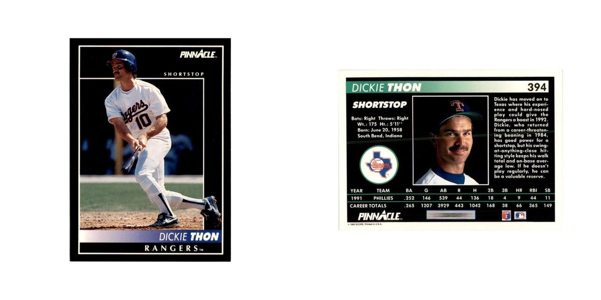 1992 Pinnacle Dickie Thon Baseball Cards #394