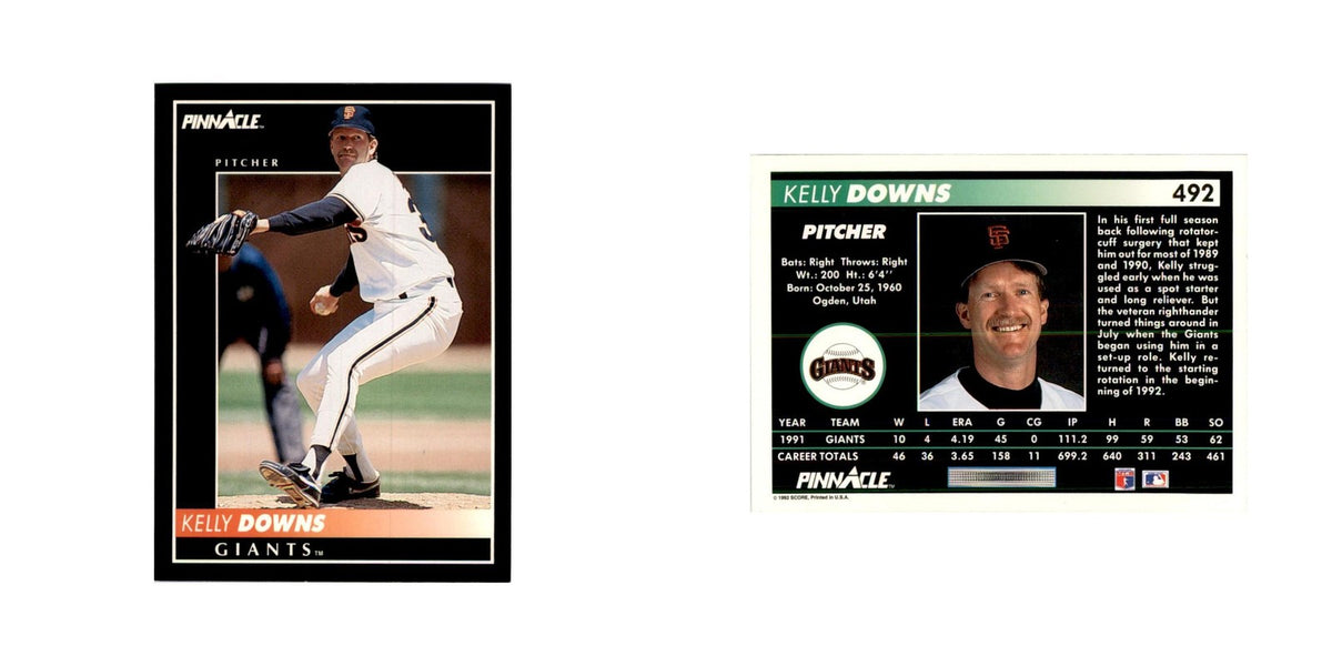 1992 Pinnacle Kelly Downs Baseball Cards #492