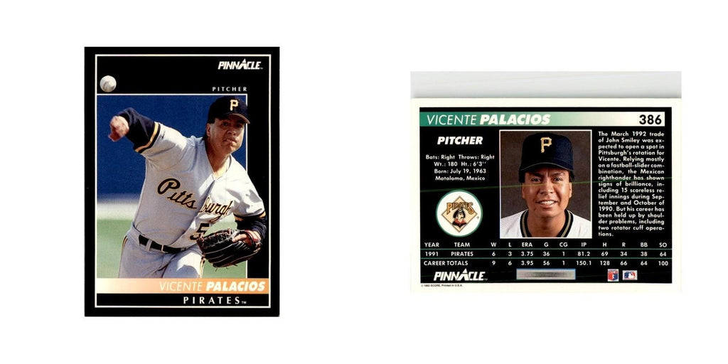 1992 Pinnacle Vicente Palacios Baseball Cards #386