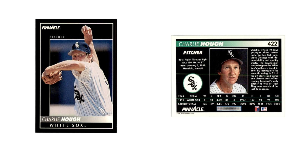 1992 Pinnacle Charlie Hough Baseball Cards #422